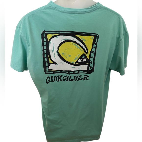 QUIKSILVER Surf Logo Green Tee Shirt Men XL - Picture 1 of 5